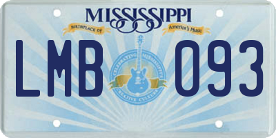 MS license plate LMB093