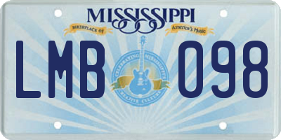 MS license plate LMB098