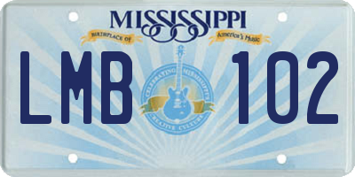 MS license plate LMB102