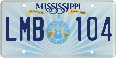 MS license plate LMB104