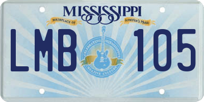 MS license plate LMB105