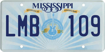 MS license plate LMB109