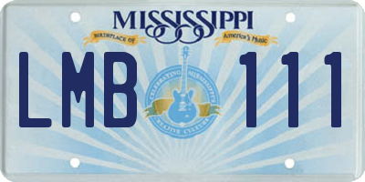 MS license plate LMB111