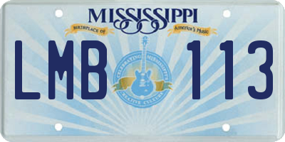 MS license plate LMB113