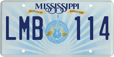 MS license plate LMB114