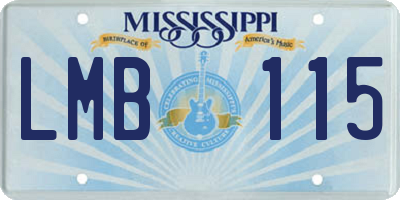 MS license plate LMB115
