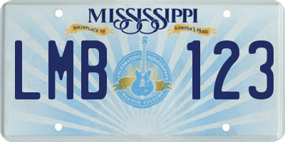 MS license plate LMB123