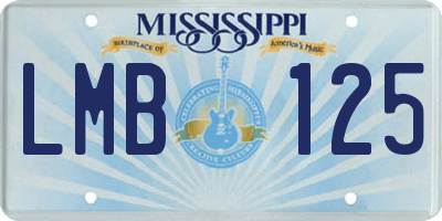 MS license plate LMB125