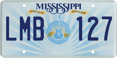 MS license plate LMB127