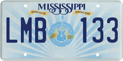 MS license plate LMB133