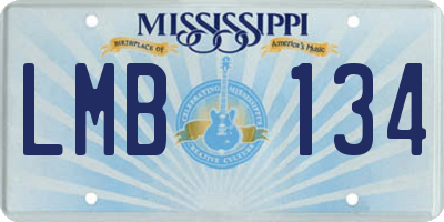 MS license plate LMB134