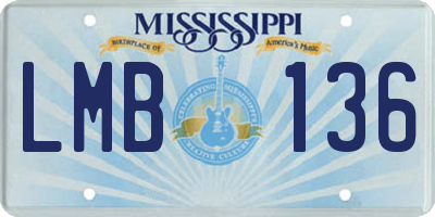 MS license plate LMB136