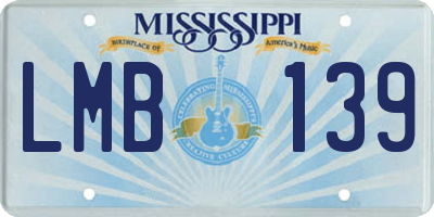 MS license plate LMB139