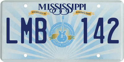 MS license plate LMB142