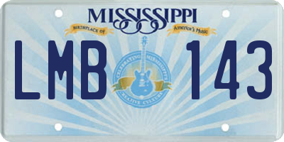 MS license plate LMB143