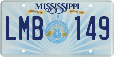MS license plate LMB149