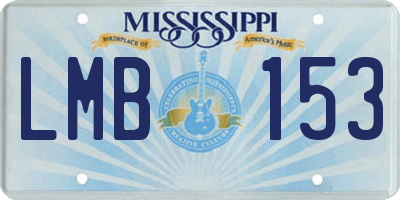 MS license plate LMB153