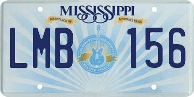 MS license plate LMB156