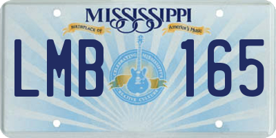 MS license plate LMB165