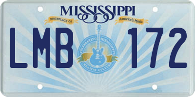 MS license plate LMB172