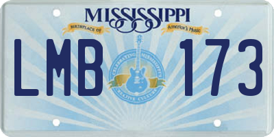 MS license plate LMB173