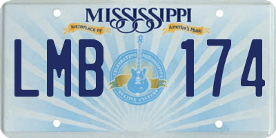 MS license plate LMB174