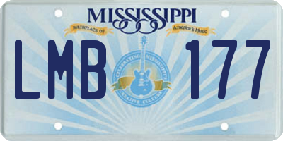 MS license plate LMB177