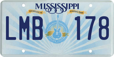 MS license plate LMB178