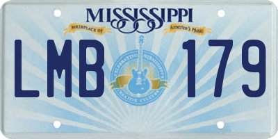 MS license plate LMB179