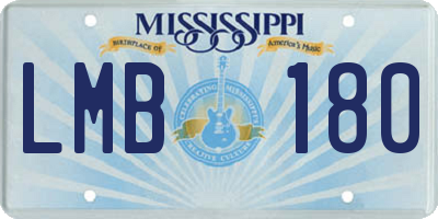 MS license plate LMB180