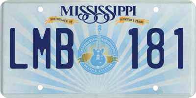 MS license plate LMB181