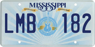 MS license plate LMB182