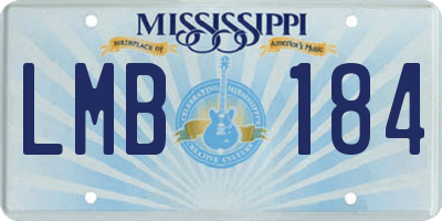 MS license plate LMB184