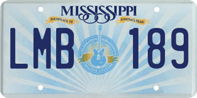MS license plate LMB189