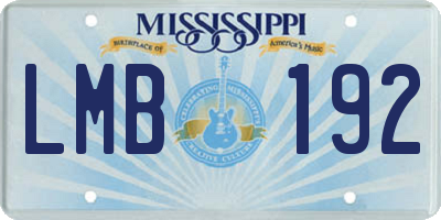 MS license plate LMB192