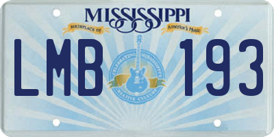 MS license plate LMB193