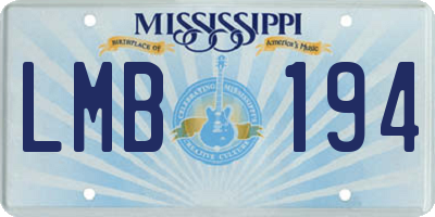 MS license plate LMB194