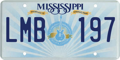 MS license plate LMB197