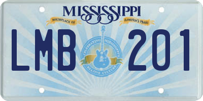 MS license plate LMB201