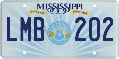 MS license plate LMB202