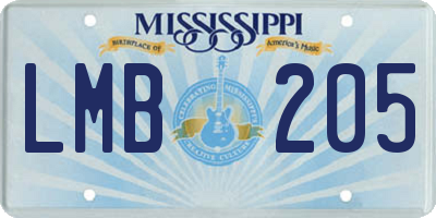 MS license plate LMB205