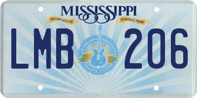MS license plate LMB206
