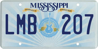 MS license plate LMB207