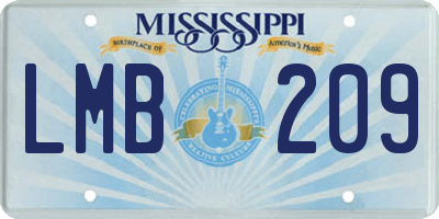 MS license plate LMB209