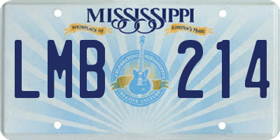 MS license plate LMB214