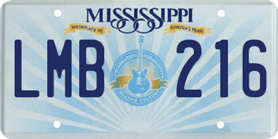 MS license plate LMB216