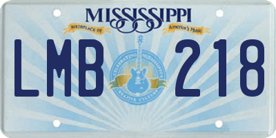 MS license plate LMB218