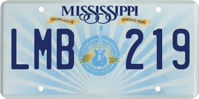 MS license plate LMB219