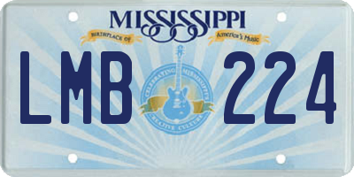 MS license plate LMB224