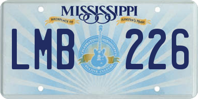 MS license plate LMB226
